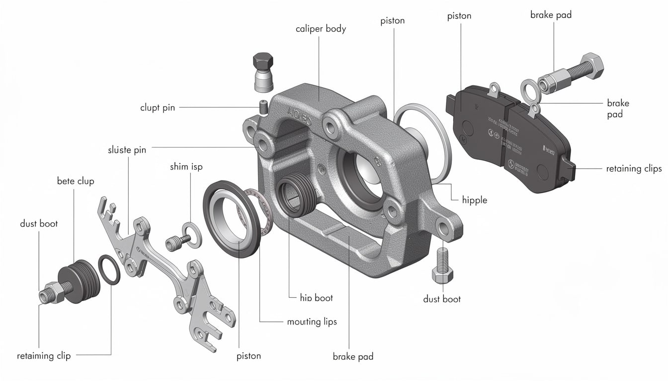 découvrez le guide complet avec vue éclatée de l’étrier de frein pour peugeot 207 sw 2007, idéal pour l'entretien et la réparation de votre véhicule.