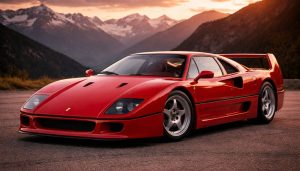 Ferrari F40 au coucher du soleil