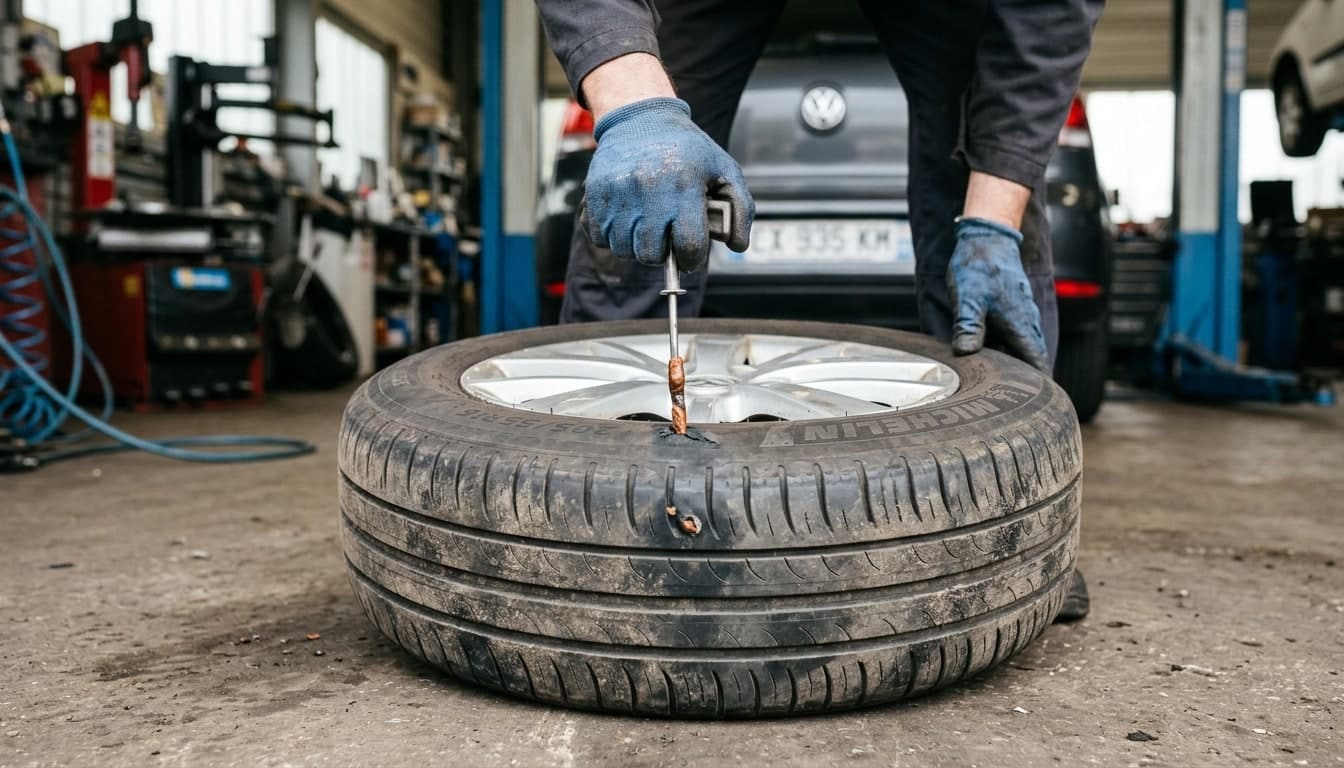 Image principale — Réparation pneu à la mèche : interdit ou autorisé selon le cas ?