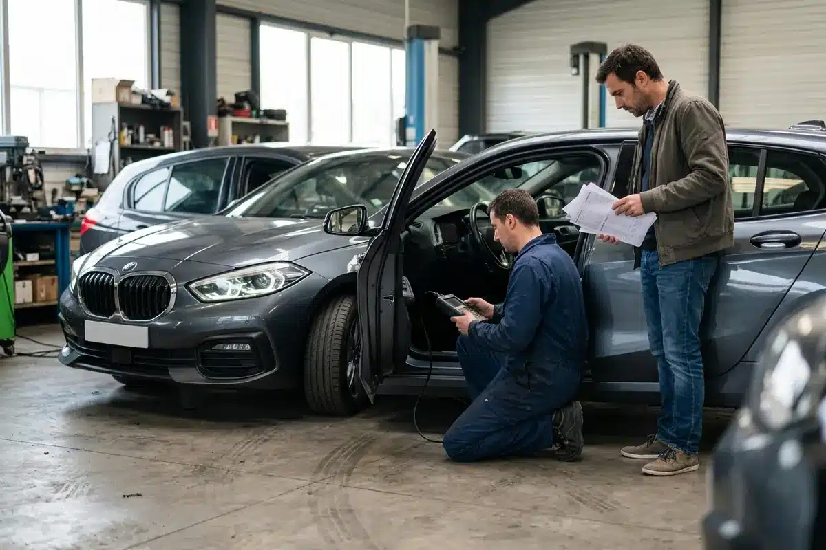 Contrôle électronique et vérification des factures sur une BMW Série 1 F40.