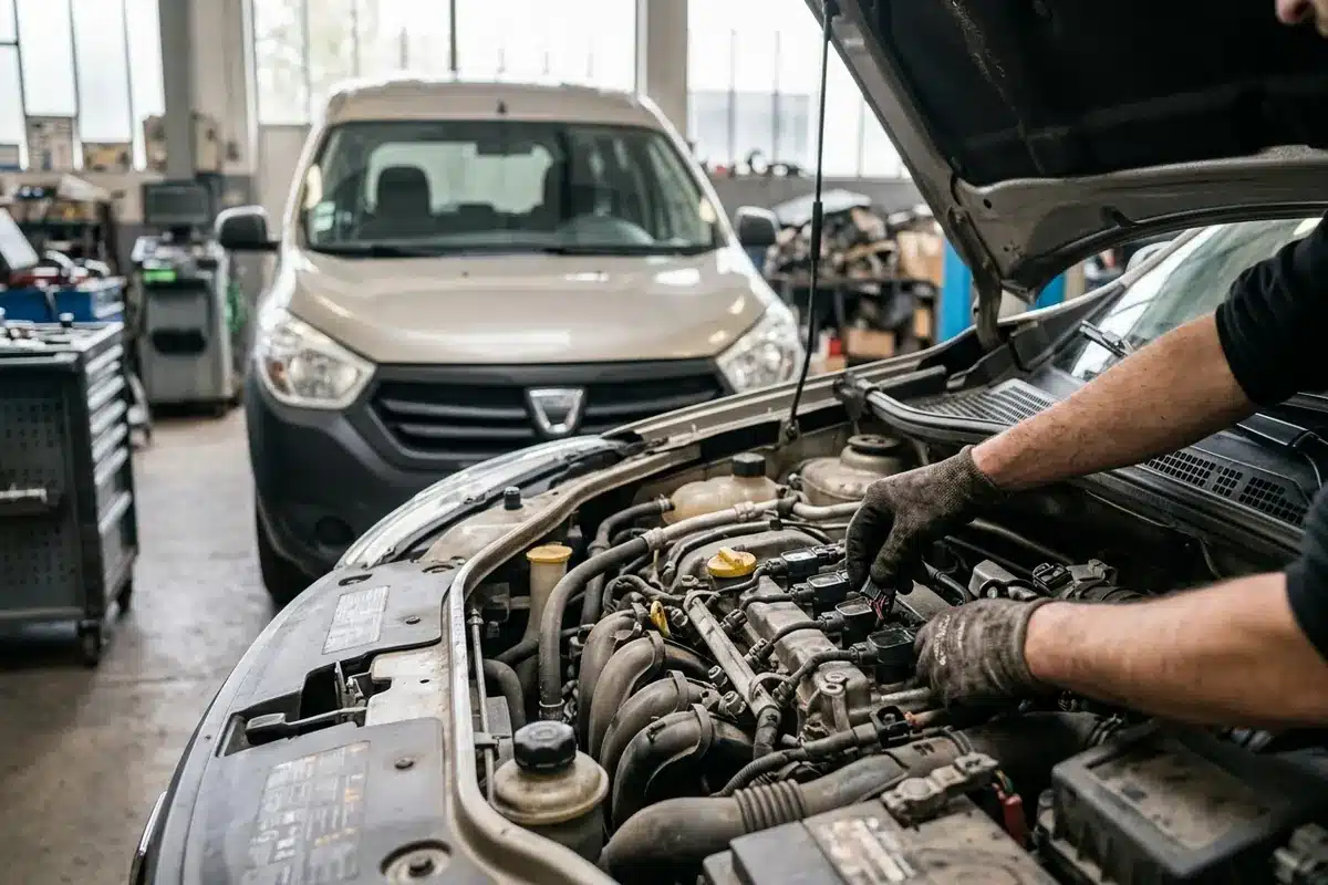 Contrôle des bobines et injecteurs du moteur 1.6 MPI 85 d’un Dacia Dokker.