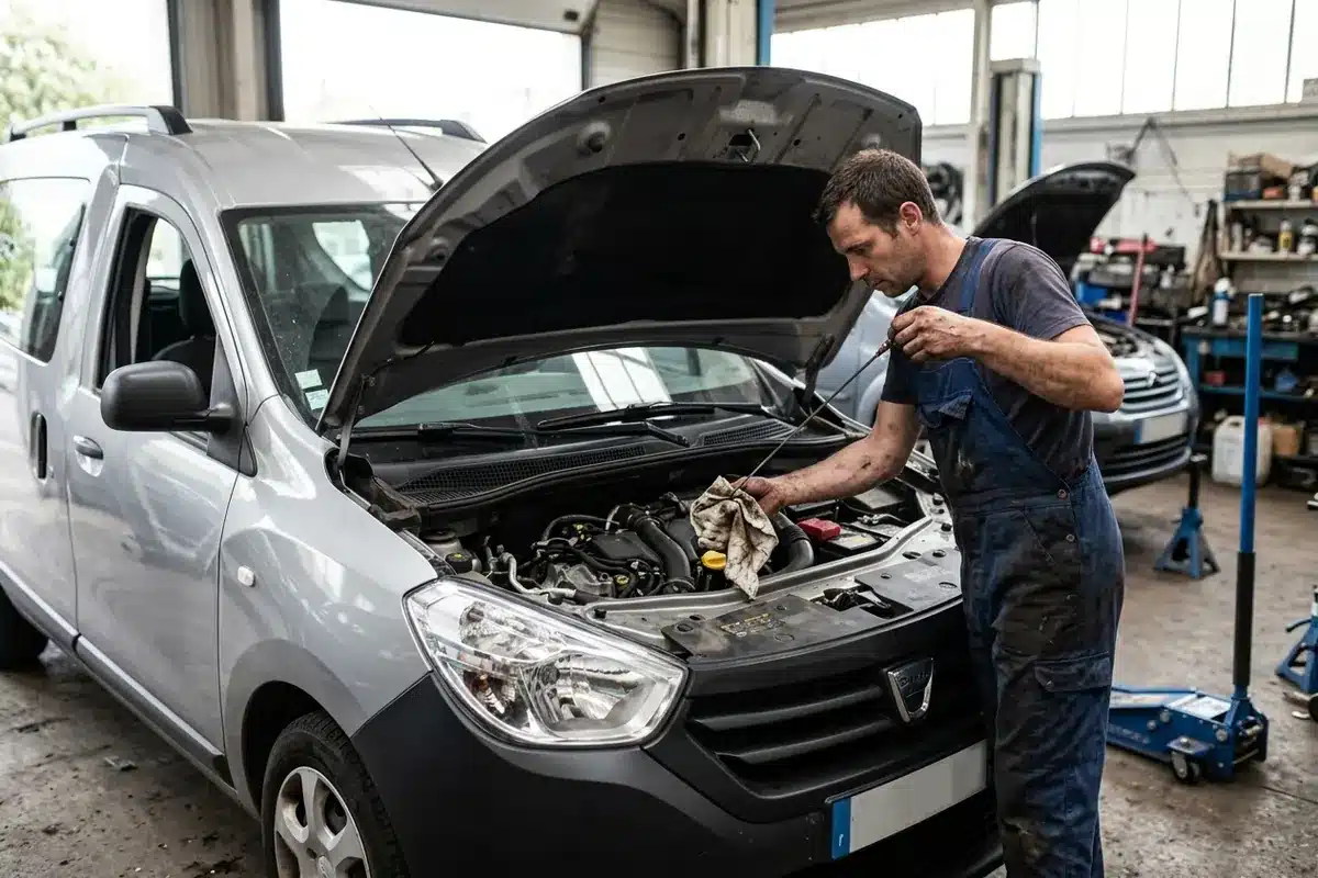 Contrôle du niveau d’huile d’un Dacia Dokker 1.2 TCe 115 avant achat